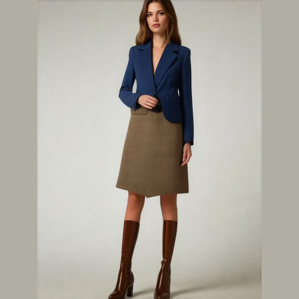 Diane Von Furstenberg Navy Riding Crop Blazer